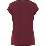 Pieces - T-shirt - Tawny Port - 73% Modal 27% Polyester