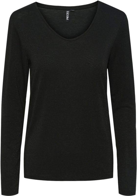 Pieces - Billo Lurex - T-shirt - Gestreept - Lange Mouwen