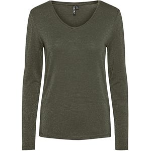 Pieces - Billo T-shirt - Gestreept - Lurex - Lange Mouwen - Regular Fit