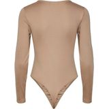 Pieces - PCNEJA - Bodysuit - Zwart - Lange Mouw - Naadloos - Ronde Hals