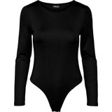 Pieces - PCNEJA - Bodysuit - Zwart - Lange Mouw - Naadloos - Ronde Hals