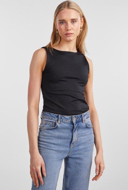 Neja - Bodysuit - Mouwloos - Naadloos - Wit - Zwart