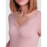 Pieces dames shirt Kant lange mouw - Barbera - Blauw