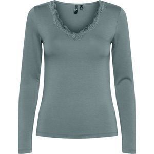 Pieces dames shirt Kant lange mouw - Barbera - Blauw
