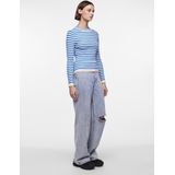 PIECES - Pccrista Ls O-hals - Gebreide Trui - French Blue/Stripes