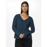 PIECES - Fijn Tricot Trui - Groen - Polyester - Lange Mouwen