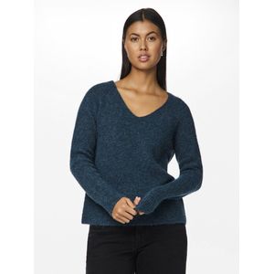 PIECES - Fijn Tricot Trui - Groen - Polyester - Lange Mouwen