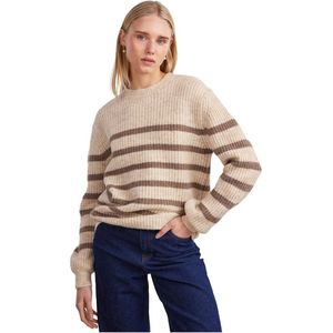 Pieces Nanna O Nek Sweater Beige Vrouw