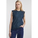 Pieces Top Pcolline Sl Lace Top Noos 17120454 Reflecting Pond Dames