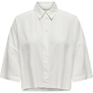 Only Onlastrid Life 2/4 Crop Shirt Cloud Dancer WIT XL