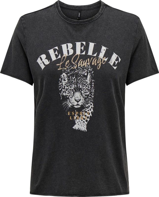 Roxy - IS FLOWING TOP V - T-shirt - Phantom - Korte Mouwen