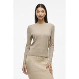 Vila - Vicomfy O-neck Knit Top - Trui - Natural Melange