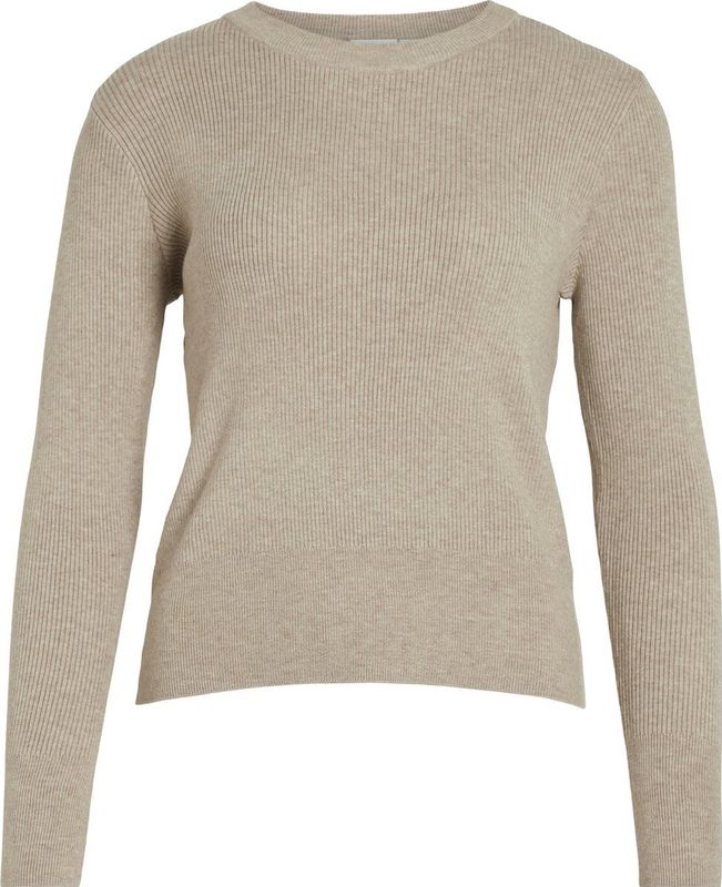 Vila - Vicomfy O-neck Knit Top - Trui - Natural Melange