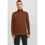 JACK & JONES - Perfect Knit - Schipperstrui - Middenbruin - Katoenmengsel