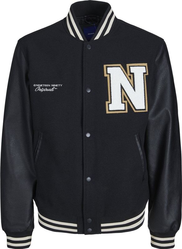 JACK & JONES ORIGINALS Bomberjack JORCOLLEGE met Printopdruk Zwart
