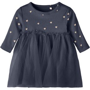 Jerseyjurken - Glitterprint Jurk - Lange Mouwen - Ronde Hals - Regular Fit