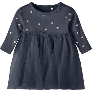 Jerseyjurken - Glitterprint Jurk - Lange Mouwen - Ronde Hals - Regular Fit