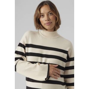 Vero Moda - VMMHappiness - Gebreide Trui - Sand/Zwart - Losse Pasvorm