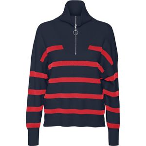 Vero Moda - Vmsaba Stripe Ls Highneck Blouse Ga Noos - Dames - Gebreide Truien
