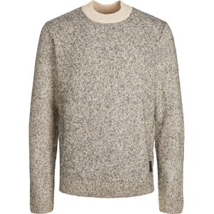Jack & Jones - Heren Sweaters Space Knit Mock Neck - Beige