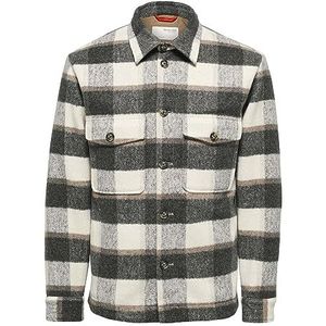 SELECTED HOMME mannelijke shacket geruit, Ermine 1, XXL