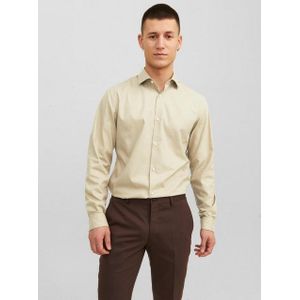 Jack & Jones - Overhemd - Beige - Katoen - Slim Fit