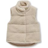ONLY MINI - Teddy Gilet - Wit - Mouwloos - Knoopsluiting