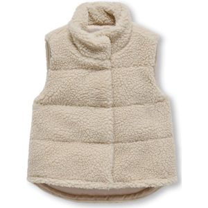 ONLY MINI - Teddy Gilet - Wit - Mouwloos - Knoopsluiting