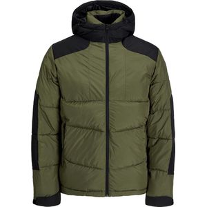 Jack & Jones Jacke Otis Puffer Übergangsjacke mit Kapuze und Kordelzug
