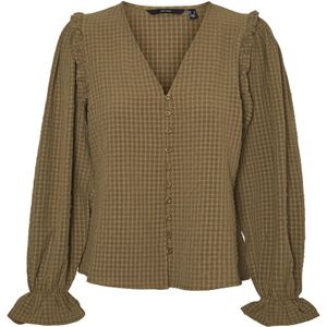Vero Moda - Vmkarin Vera - Blouse - Groen - Langsleeves