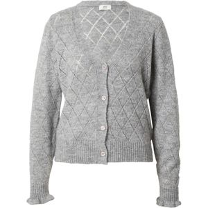 JDY - Gebreid Vest - V-Hals - Lange Mouwen - Knoopsluiting - Ruches