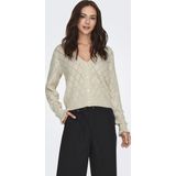 Jacqueline de Yong Vest Jdyletty V-neck Struc Cardi Knt 15309447 Whitecap Gray Dames