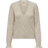 Jacqueline de Yong Vest Jdyletty V-neck Struc Cardi Knt 15309447 Whitecap Gray Dames