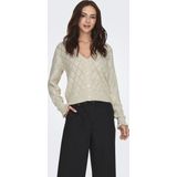 Jacqueline de Yong Vest Jdyletty V-neck Struc Cardi Knt 15309447 Whitecap Gray Dames