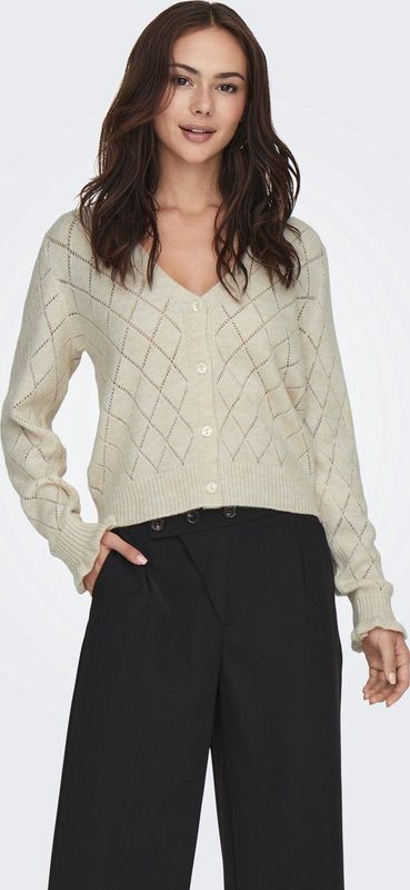 Jacqueline de Yong Vest Jdyletty V-neck Struc Cardi Knt 15309447 Whitecap Gray Dames