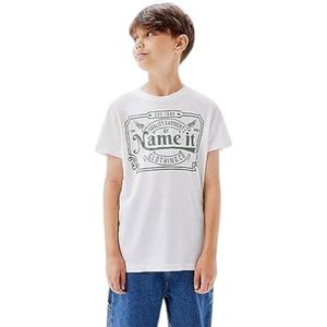 Bestseller A/S NKMNOGO SS TOP NOOS, wit alyssum, 122/128 cm