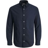 Jack & Jones - Linen Blend - Overhemd - Blauw - Katoen en Linnen
