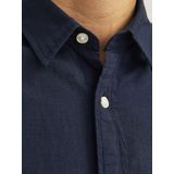Jack & Jones - Linen Blend - Overhemd - Blauw - Katoen en Linnen