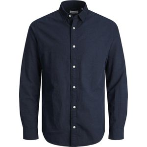 Jack & Jones - Linen Blend - Overhemd - Blauw - Katoen en Linnen
