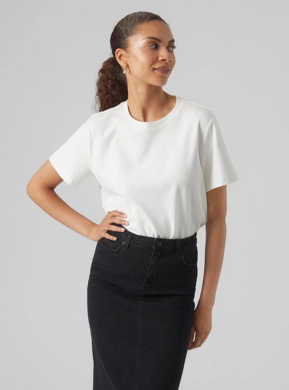 Vero Moda - Awnaima Ss o-Neck t-Shirt Noos - 10294544 - Snow White