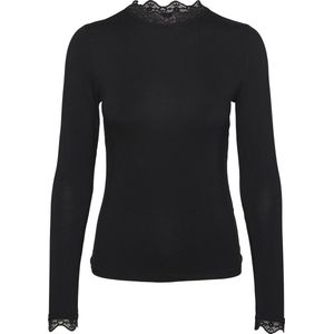 Vmrosa - Blouse - Lange Mouwen - Slim Fit - Hoge Hals - Elegant Kant Detail
