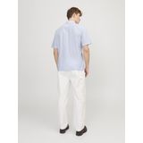 Shirt - Glanzend - Korte Mouwen - Relaxed Fit - 44% Katoen - 30% Gerecycled Katoen - 26% Linnen