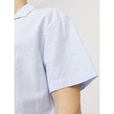 Shirt - Glanzend - Korte Mouwen - Relaxed Fit - 44% Katoen - 30% Gerecycled Katoen - 26% Linnen