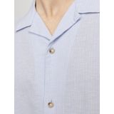 Shirt - Glanzend - Korte Mouwen - Relaxed Fit - 44% Katoen - 30% Gerecycled Katoen - 26% Linnen