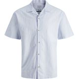 Shirt - Glanzend - Korte Mouwen - Relaxed Fit - 44% Katoen - 30% Gerecycled Katoen - 26% Linnen