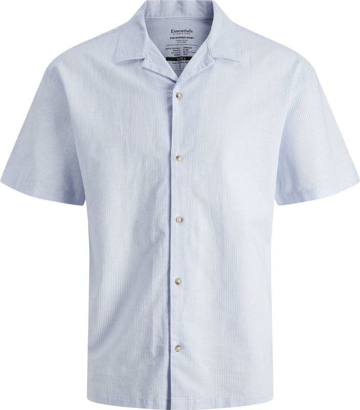 Shirt - Glanzend - Korte Mouwen - Relaxed Fit - 44% Katoen - 30% Gerecycled Katoen - 26% Linnen