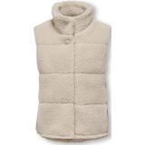 Kogsandra - Teddy Gilet - Mouwloos - Hoge Hals - Knoopsluiting - Lang