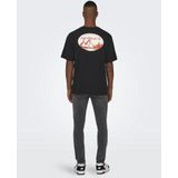 T-shirt - Katoen - Korte Mouwen - Relaxed Fit - Rubberen Print