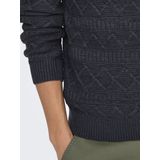Only & Sons Trui Onswade Reg 5 Struc Crew Neck Knit 22027159 Dark Navy Mannen