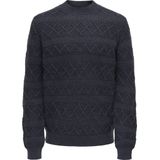 Only & Sons Trui Onswade Reg 5 Struc Crew Neck Knit 22027159 Dark Navy Mannen